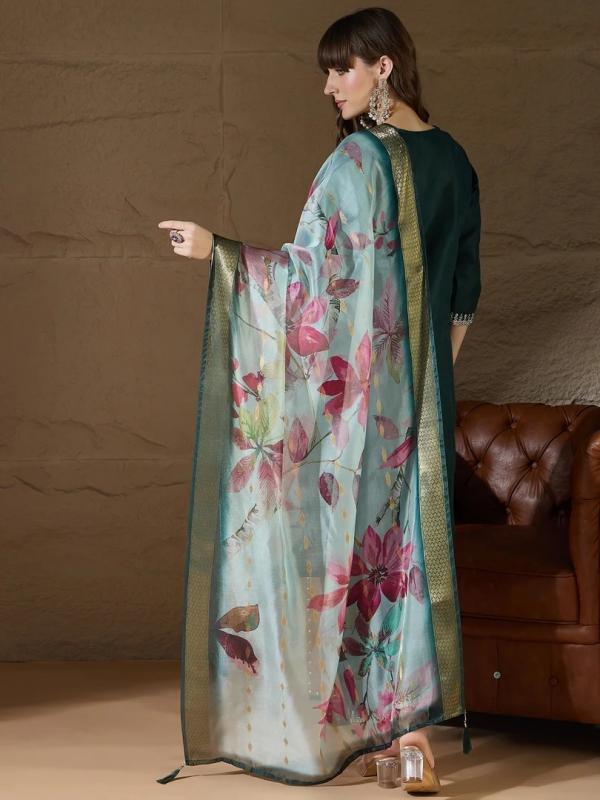 VP 9719 G Women Kurta and Trousers Pant Sets Cotton Blend